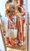 Długa,maxi sukienka na wiosnę,lato,cekiny, wiązanie, rękaw kimono, 38/42