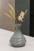 Wazon geometryczny 3D 18 cm szary | nowoczesny design