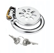 Stalowy mikro pas cnoty płaski flat cage chastity oring 55mm