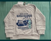  Nowa bluza dla chłopca, bluzka koszulka ciepła szara koparka Sinsay 116