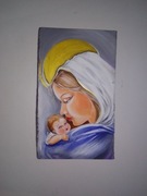 Matka Boska z dzieciątkiem obraz malowany na desce