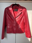 Czerwona kurtka skórzana marynarka damska skóra naturalna