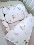 Kokon niemowlęcy z podusią Miś i kołderką 