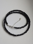 Naszyjnik kamienie naturalne czarny turmalin srebro 925