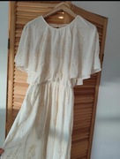 Suknia na bal / dla druhny cekiny kremowa