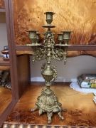 Stylowy świecznik kandelabr 5-ramienny mosiądz vintage glamour