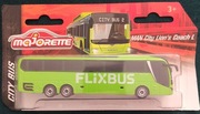 MAJORETTE AUTOKAR MAN CITY LION'S COACH L FLIXBUS CITY BUS AUTOBUS 1:64
