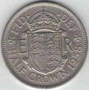 Wielka Brytania 1/2 Half crown pół korony 1958 - 32,3 mm