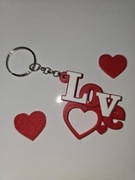 Brelok walentynki, love, serce ramka na zdjęcie.Druk 3D.Czerwono biały