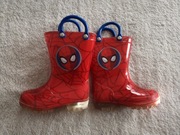 Czerwone świecące buty kalosze Spiderman Marvel 19 jak nowe