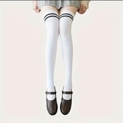 Podkolanówki zakolanówki białe paski