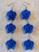 Chabrowe kolczyki róże żywica i stali chirurgiczna