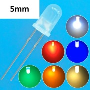 Dioda LED 5mm okrągła matowa dyfuzyjna - do wyboru 6 kolorów - 10 sztuk