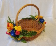 Duży koszyk, koszyczek wielkanocny z przybraniem