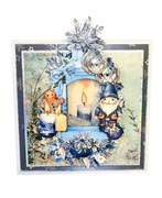 Karta 3D świąteczny Lampion Piernikowy ciastek skrzat Boże Narodzenie 