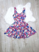 sukienka, rozm. L, kolorowa, wzorzysta, vintage, retro, kwiaty, na lato