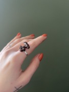 Pierścionek z kurką grzyb las wiedźma rękodzieło