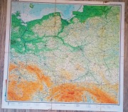 POLSKA atlas geograficzny mapa fizyczna Polski w skali 1:1250 000, 1971 rok