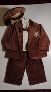 Garniturek / ubranko chłopięce do chrztu brązowy, 68 cm.