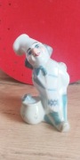 Porcelanowa figurka kucharz z kotem (Łomonosow)