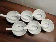 Tatung Taiwan nowe porcelanowe miseczki + łyzki zestaw minimalizm