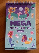 MEGA sticker book książka z naklejkami 70 arkuszy papierowe foliowe syrenki