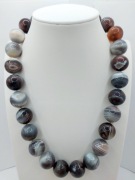 Unikatowy Naszyjnik: Agat Botswana – Królewskie Pasiaste Kule (51 cm)