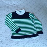 Elegancka bluzka bluza w zielone paski z kołnierzykiem Little kids * 134