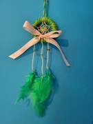 Zielony łapacz snów z kokardką