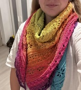 Chusta ręcznie dziergana z bawełny [rękodzieło] - wielokolorowa handmade