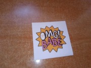 Naklejka OMG Babe born 2 be napis w chmurce