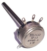 Potencjometr osiowy jednoobrotowy UNITRA Telpod SP-1.2 470k-A 2W