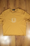 T-shirt Fred Perry r. M musztardowy kr rękaw sportowy bawełna damski