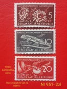 Znaczki fauna:951: gady, kwiaty- DDR/NRD 1957r **