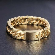 Bransoletka pancerka 23cm 10mm kolor GOLD24K. Piękna damska bransoletka *°*