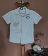 KOSZULA CHŁOPIĘCA krótki rękaw szara ze wzorem r.152/158