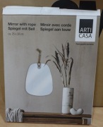 Lustro z liną do powieszenia.  Wymiary: ok. - 25 - 30 cm