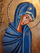 Ikona Matka Boska Katafigi Opiekunka Pieniężna - intensywny błękit