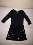Piękna czarna sukienka H&M z cekinami