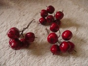 ozdoby stołu stroika kpl. 6 szt. czerwone jabłuszka gałązki