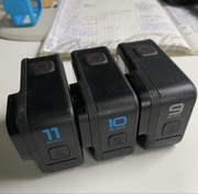 3x GoPro Hero – 9/10/11– świetny stan,10 z niesprawnym przednim ekranem