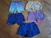 Krótkie spodenki dla dziewczynki 140/146 5 par zestaw