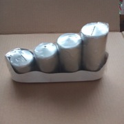 Świece Schody Srebrne 4 sztuki