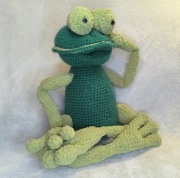 Szydełkowa żaba amigurumi 76 cm handmade Przytulki maskotka dekoracja