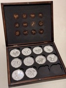 Rwanda Lunar 10 x 1 oz rok koguta, psa, świni, szczura, smoka, węża, konia