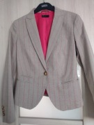 Benetton Zara Massimo dutti żakiet marynarka damska S beż kratka 