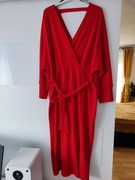 Piękna czerwona sukienka r. 48 Midi