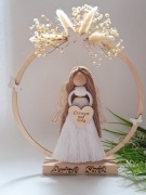 Anioł Stróż Makrama Dekoracja Pamiątka Prezent Handmade 