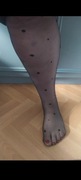 Seksi nowe cienkie czarne rajstopki w kropki Gabriela roz 4/5.