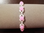 Bransoletka z jadeitu i kryształków, delikatna